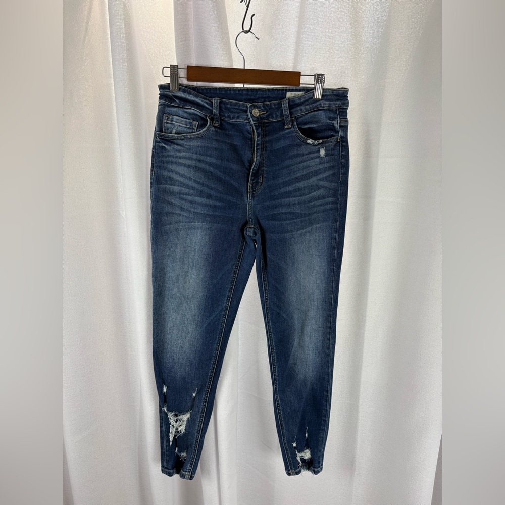 Bridge by GLY Mid Rise Ankle Skinny Distressed Jeans Size 31‎ EUC